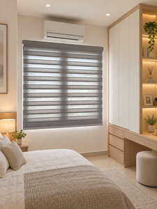 Persiana Enrollable Eléctrica Premium Zebra EX03-SUPER SYSTEM con Control de Luz Día/Noche Integrado, Impermeable, para Estudio Moderno - Product Image 1