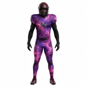 Ensemble de maillot et pantalon de football pour homme NEXTEX, imprimé galaxie, violet et rose, sublimation - Product Image 1