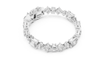Bracelet en or blanc 18 carats avec diamants multiformes, 24 pierres, 20,07 carats, haute joaillerie, luxe, couture, pour mariée, soirée, tenue de cérémonie, luxe