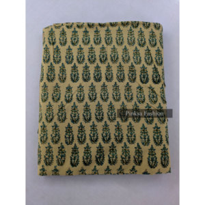 ผ้าพิมพ์ลายบล็อกออร์แกนิคจากราชสถาน ขายส่ง - ผ้าฝ้าย 100% พิมพ์ลายจาอีปุร์ สำหรับชุดฤดูร้อน ชุดผู้หญิง ชุดเด็กชาย และผ้าคลุม - Product Image 1