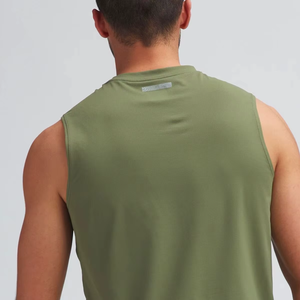 Men Gym Tank Tops Custom Logo Fitness <b>Stringer</b> <b>Vest</b> Sleeveless Workout Shirt Breathable Cotton Blend Athletic Wear - Product Image 5
