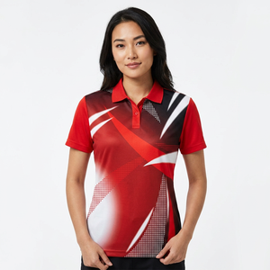 Men's Red Geometric <b>Pattern</b> Short Sleeve Polo Shirt Quick Dry Sporty <b>Knitted</b> Polyester Regular Fit - Product Image 5
