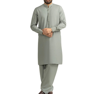 Light Grey <b>Men</b> <b>Shalwar</b> <b>Kameez</b> Designer Pakistani Suit For <b>Men</b> High Quality Kurta Pajama Ethnic Wear For Formal Events - Product Image 2