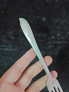 Vintage Silver Plated Serving <b>Forks</b>, French White Metal Cutlery, Tableware <b>Forks</b>, Unique silver plate <b>forks</b>, Sardine <b>Fork</b> Ornate - Product Image 6