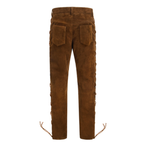 Custom 100% Genuine Coffee Tan Suede <b>Leather</b> Men’s Pants Classic Fit Private Label OEM/ODM Everyday Luxury Style - Product Image 3