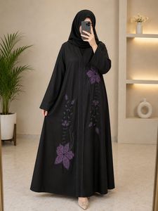 Burqa de mariage élégante et raffinée pour femmes, collection été/printemps, vente en gros Dubaï Turquie Oman, robe Abaya ouverte avec hijab - Product Image 4