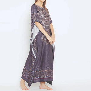 Robe Kaftan en Tissu Crêpe Coupe Ample Longue Fournisseur Grossiste Fabricant Vêtement Personnalisé Kaftan - Product Image 3