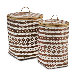 Storage bins lidded <b>basket</b> crafted by hand eco friendly <b>bamboo</b> laundry hamper bin produced in Vietnam - Product Image 6