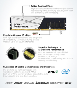 [KINGSMAN AITC] แรม 16GB DDR4 3200MHz CL16 CL18 CL19 CL22 สำหรับคอมพิวเตอร์ตั้งโต๊ะเล่นเกม - Product Image 4