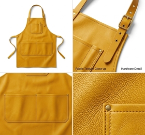 Delantales Clásicos de Cuero Amarillo sin Mangas, Hechos a Medida, Precio Competitivo, Diseño Único y Moderno, Resistentes al Agua - Product Image 5