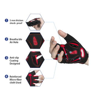Anti <b>Slip</b> Shock-absorbing Breathable Comfortable Custom <b>Half</b> Finger Cycling Gloves Custom Wholesale Rate OEM 2026 Gloves - Product Image 5