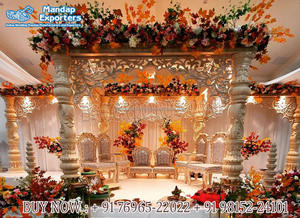 Decoración de Boda Tradicional India con Tema de Elefantes, Mandap de Fibra de Vidrio, Tamaño Personalizable, Decoración Duradera para Eventos de Boda - Product Image 4
