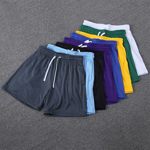 Pantalones Cortos de Baloncesto para Hombre, 100% Algodón, Cintura Alta, Cierre con Cordón, Transpirables, Estilo Deportivo, Color Sólido, Logotipo Bordado en la Parte Delantera - Product Image 2