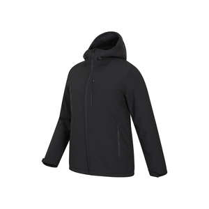 <b>Men's</b> Black Fleece Hooded <b>Jacket</b> Windproof Zipper Closure Casual <b>Winter</b> Outdoor Wear Made in Pakistan By Salamons Wears - Product Image 2
