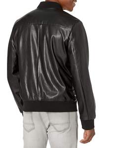 Blouson de motard en cuir véritable pour homme, coupe ajustée, vêtement d'extérieur d'hiver, mode décontractée, logo frontal, qualité supérieure, imperméable et respirant - Product Image 2
