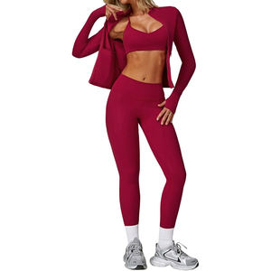 Ensemble de yoga 2 pièces pour femme, personnalisable avec logo OEM, soutien-gorge de sport et legging de haute qualité, pour la vente en ligne. - Product Image 1