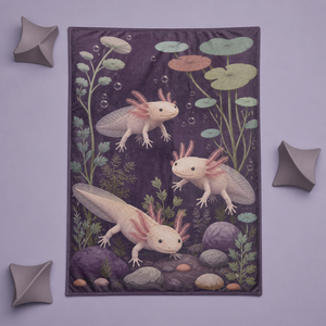 Custom Printed <b>Throw</b> Blanket Axolotl Fig Tuba Rowing Oyster Eclair Sublimation Flannel Fleece Polyester - Product Image 2