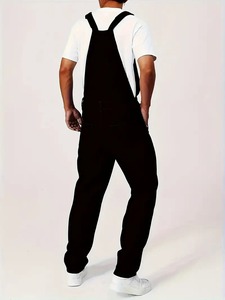 Pantalones de Mezclilla Negros para Hombre, Estilo Casual, Cintura Alta, Corte Regular, Color Sólido, de Algodón para Primavera - Product Image 4