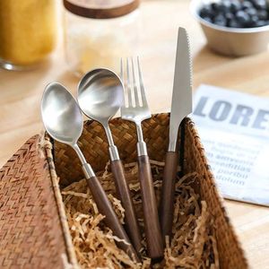 Premium Quality Stainless Steel Cutlery Set With Wooden Handle For Modern <b>Kitchen</b> Restaurant And Home Use - Product Image 5