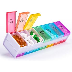 กล่องใส่ยาขนาดใหญ่พิเศษ XXL สำหรับ 7 วัน พร้อมช่องแบ่งยาเช้า-เย็น 2 ครั้งต่อวัน - Product Image 1