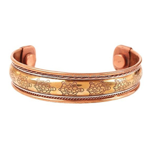 กำไลทองแดงแม่เหล็กหลายขั้วเพื่อประโยชน์ที่เพิ่มขึ้น สลักลายเต่า - Product Image 1