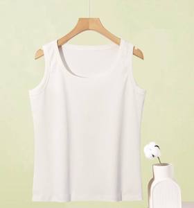 Débardeur d'été décontracté en coton côtelé tricoté à la main pour femme, coupe ajustée, sans manches, idéal pour le fitness - Product Image 6