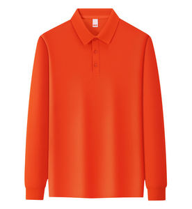 Camiseta Polo de Trabajo de Manga Larga con Cuello Solapa, Color Sólido, Algodón de Alta Elasticidad 220G, Talla Grande para Hombre, con Logotipo Bordado Personalizado OEM - Product Image 4