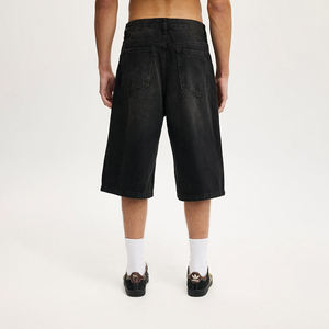 Pantalones Cortos de Mezclilla para Hombre, Lavado Oscuro, Corte Recto, Cintura Media, Casuales, para Verano, Tejido de Algodón, con Bolsillos - Product Image 6
