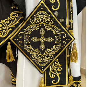 Vestimenta Litúrgica Premium para Iglesia Ortodoxa, Túnica Sacerdotal Bordada, Tela de Seda Satén, Talla Personalizada, Para Todas las Estaciones, Otros Estilos Étnicos - Product Image 3
