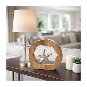 Sculpture de table en aluminium faite à la main, motif étoile de mer, design moderne, pour décoration de salon, motif vertical, Jaffs Exports JE219771 - Product Image 1