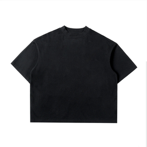 Men's <b>Black</b> Cotton <b>T</b>-<b>Shirt</b> Short Sleeve O-Neck Regular Fit Casual Solid Color Jersey Knitted Top - Product Image 1