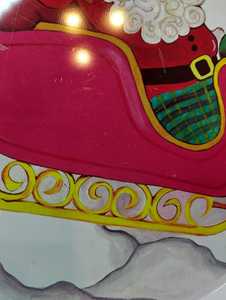 Assiette en papier décorative de Noël, motif dessin animé Père Noël et traîneau, jetable, ronde, pour les fêtes - Product Image 5