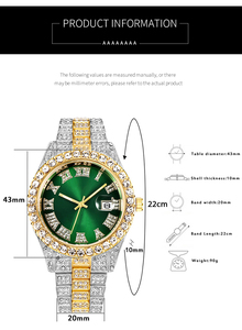 Diamond Men's Watch Quartz Watches HipHop Bling Wristwatch for Men 62481 - Product Image 6