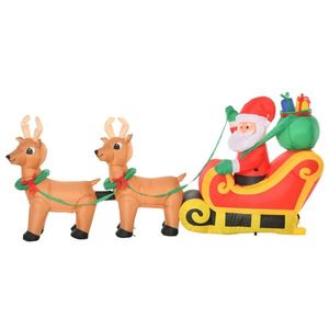 Babbo Natale Gonfiabile da 2,4 Metri su Slitta, Decorazione Natalizia da Esterno per Giardino - Product Image 3