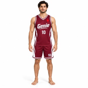 Ensemble de maillot et short de basketball athlétique pour hommes, léger, respirant, pour l'entraînement en équipe, les matchs et les compétitions - Product Image 1