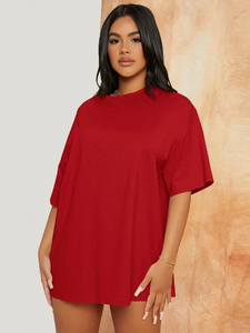 Camisetas Casuales de Verano para Mujer, Personalizadas, Holgadas, 100% Algodón, Transpirables, Bordadas, con Serigrafía, Manga Corta - Product Image 5