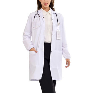 New Style Woven Cotton Polyester Summer Hospital Scrubs White Lab Coat Jogger Custom Logo Short Sleeves Unisex Nurse Uniform - Product Image 2