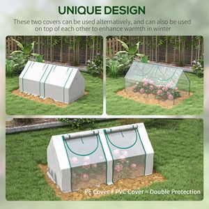 Serra portatile con due coperture in PE/PVC e 2 finestre Roll up chiaro giardino casa calda - Product Image 5