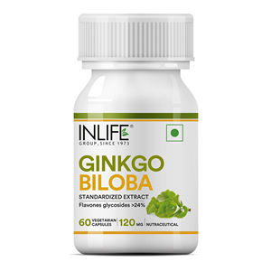 Extrait de Ginkgo Biloba certifié GMP avec flavones glycosides >24% 120mg Soutien à la santé cérébrale pour adultes et adolescents 60 capsules - Product Image 1