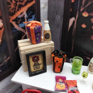 1:12 échelle Multi couleur Miniature Halloween fête meubles bois papier polyrésine jouets pour bricolage maison de poupée décorations - Product Image 2