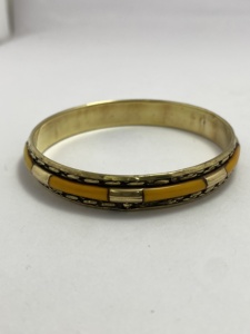 Floral Resin and Brass Bangle Set <b>Stacked</b> Bangles for Teens Ladies Resin Trendy Bangle Set - Product Image 3