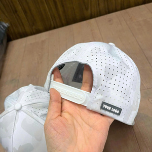 Wholesale Custom Embroidered Baseball <b>Cap</b> <b>Camo</b> 6Panel Curved Brim Laser Cut Holes Golf Hat Poly Waterproof Camouflage <b>Cap</b> Unisex - Product Image 3