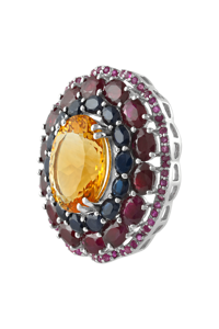 Colgante de Piedras Multicolores y Citrino en Plata de Ley 92.5 KLSP-50164 - Product Image 2