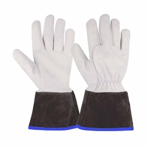 Gants de soudage TIG en cuir de chèvre et de vache, protection industrielle des mains, résistants à la chaleur, pour barbecue et lutte contre les incendies - Product Image 5