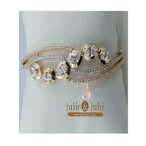 Stunning Kada 18 Ct Rose <b>Gold</b> Pink Zircon <b>Bangle</b> for Women Trendy Modern Smooth Finish Durable Lightweight Daily Use - Product Image 6