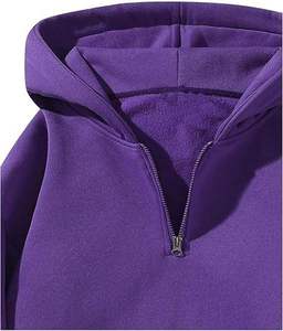 Sweat-shirt à capuche personnalisé pour homme, demi-zip, pull vierge, marque privée, streetwear décontracté, vente en gros de vêtements - Product Image 6