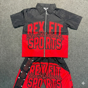 2025 Custom Streetwear Windbreaker <b>Shorts</b> Set Men Lightweight Nylon Polyester <b>Jacket</b> <b>Short</b> Set for men - Product Image 6