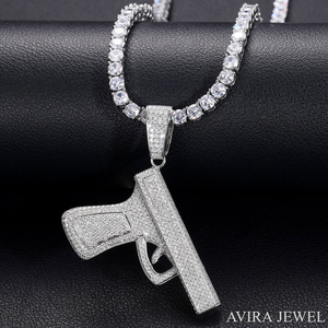 Iced Out Moissanite Hip Hop <b>Pendant</b> <b>Solid</b> 925 Sterling Silver Yellow Rose White <b>Gold</b> Finish Nickel Free Lead Free Unisex Jewelry - Product Image 4