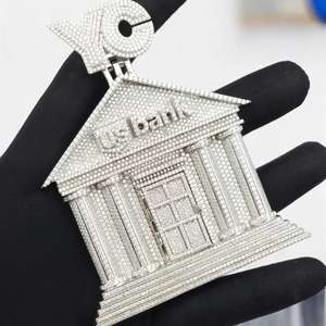 Bijoux de luxe Hip Hop Ice Out Zircon grand coeur pendentif pavé Bling collier pour hommes et femmes à la mode Rap déclaration - Product Image 2