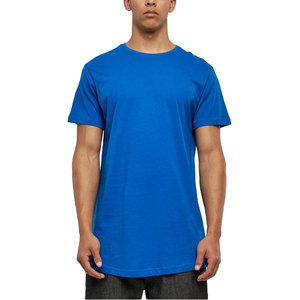 Custom <b>Men</b> Royal Blue <b>Longline</b> <b>T</b> <b>Shirt</b> Premium Cotton Crew Neck Short Sleeve Extended Length Plain Tee - Product Image 1